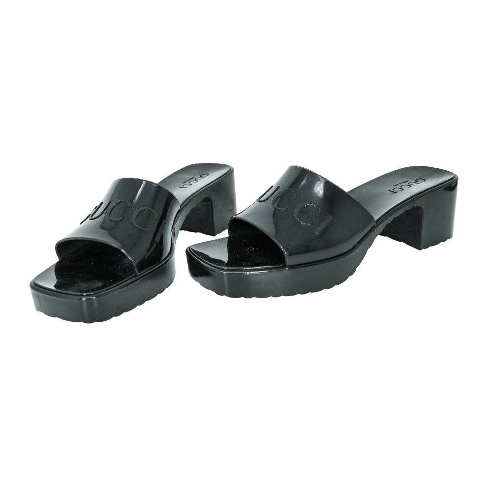 Gucci Logo Rubber Platform Slide Sandals - Picture 2 of 10